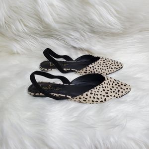 Lulu's Cheetah Suade Pointed Toe Slingback Flats